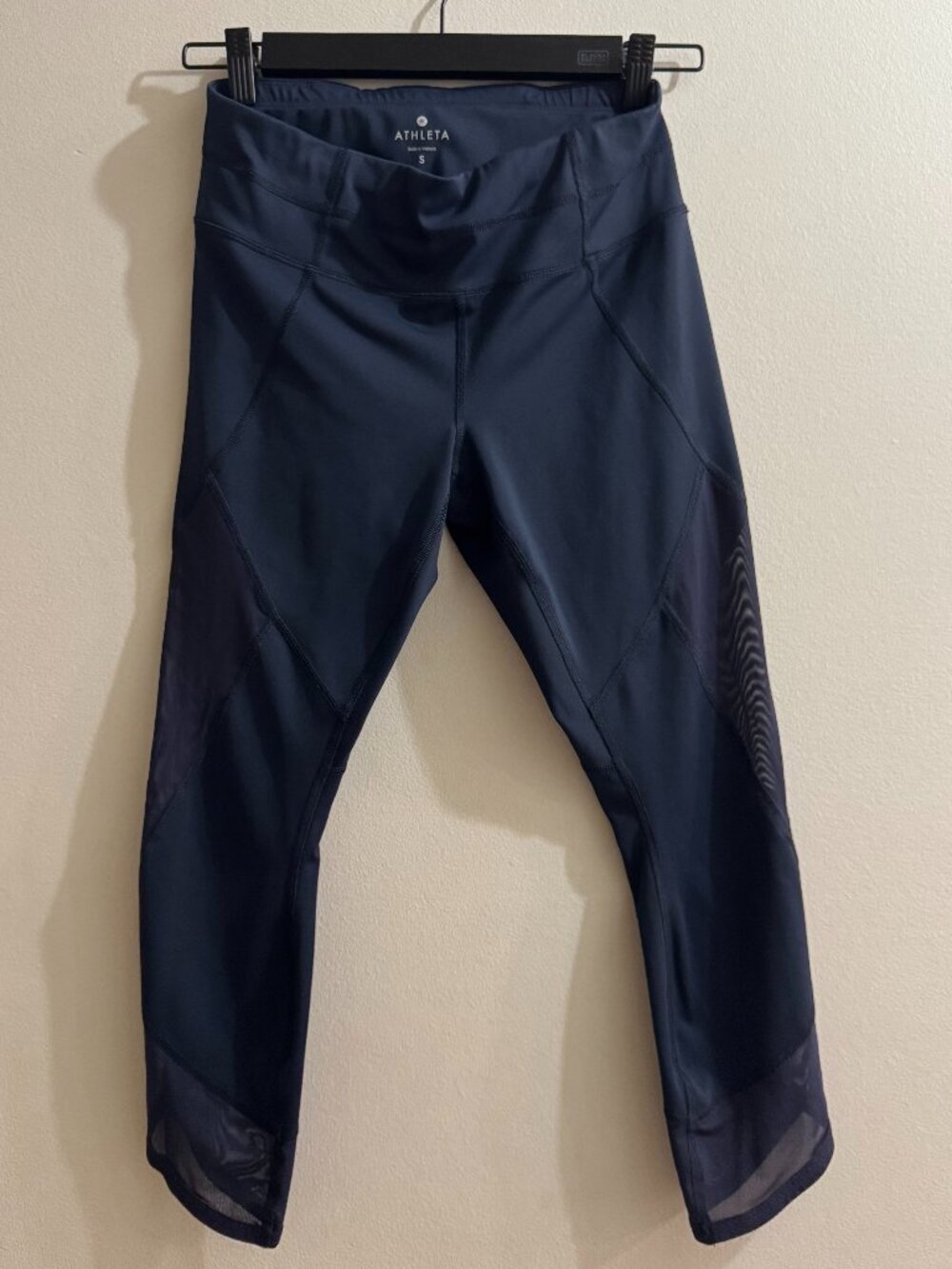 Athleta Navy Mesh Cutout Performance Leggings — Women's S 💙